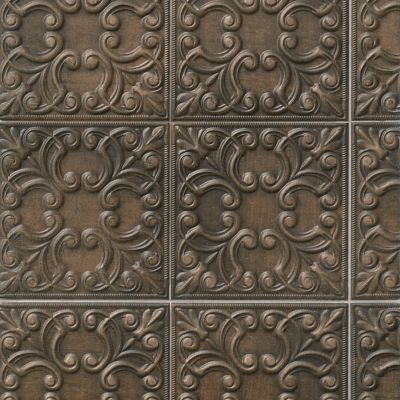 Tin Tile Copper Porcelain Wall Tile - 17 x 17 in.