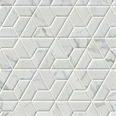 Tory Snow White Porcelain Mosaic Wall and Floor Tile