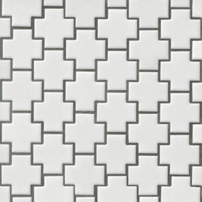 Cross White Porcelain Mosaic Wall and Floor Tile