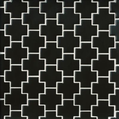 Cross Black Porcelain Mosaic Wall and Floor Tile