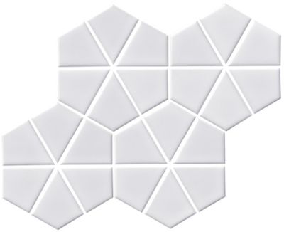 Spoke White Porcelain Mosaic Wall and Floor Tile