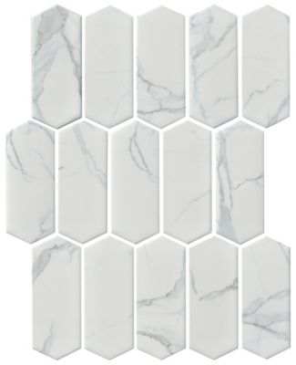 Picket Snow White Porcelain Mosaic Wall and Floor Tile