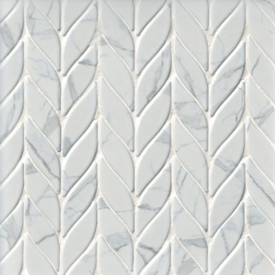 Petal Snow White Porcelain Mosaic Wall and Floor Tile