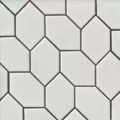 Gaia White Porcelain Mosaic Wall and Floor Tile - The Tile Shop