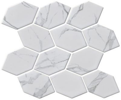 Gaia Snow White Porcelain Mosaic Wall and Floor Tile