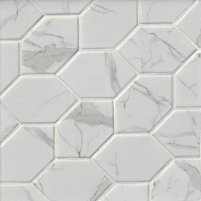 Gaia Snow White Porcelain Mosaic Wall and Floor Tile - The Tile Shop