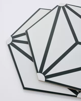 Osaka White Hex Porcelain Wall and Floor Tile - 11 x 13 in. - The