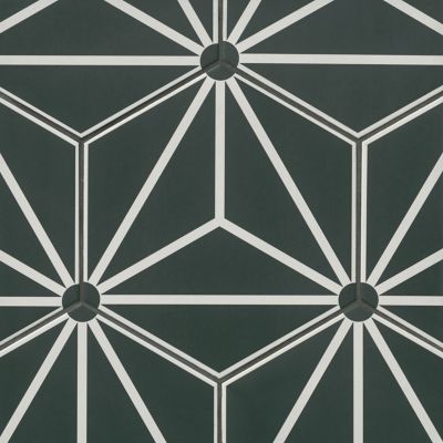 Osaka Black Hex Porcelain Wall and Floor Tile - 11 x 13 in.