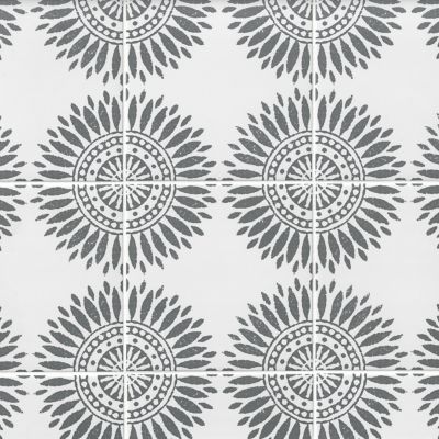 Laura Ashley Sunflower White with Charcoal Porcelain Wall and Floor Tile - 8 x 8 in.