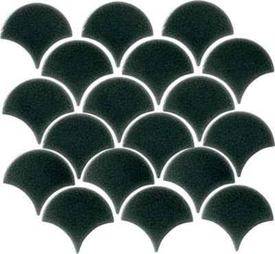 Fan Steel Crackle Glossy Porcelain Mosaic Wall Tile