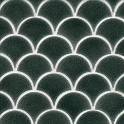 Fan Steel Crackle Glossy Porcelain Mosaic Wall Tile - The Tile Shop