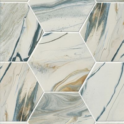 Marmaris Sunset Hex Porcelain Wall and Floor Tile - 10 in.