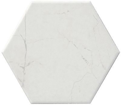 Keystone Hex White Porcelain Wall and Floor Tile - 8 x 9 in.
