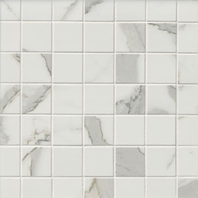 Carrara Ultra White Porcelain Mosaic Wall and Floor Tile - 2 in.