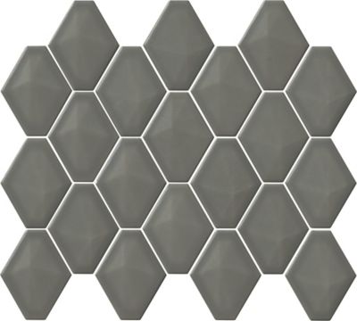 Diamond Dark Grey Gloss Ceramic Mosaic Wall Tile