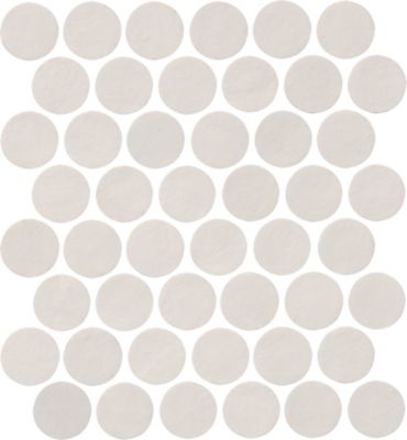 Recycled Glass Round Snow White Mosaic Wall and Floor Tile - 2 in.