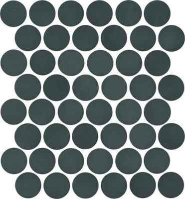 Recycled Glass Round Iron Gray Mosaic Wall and Floor Tile - 2 in.