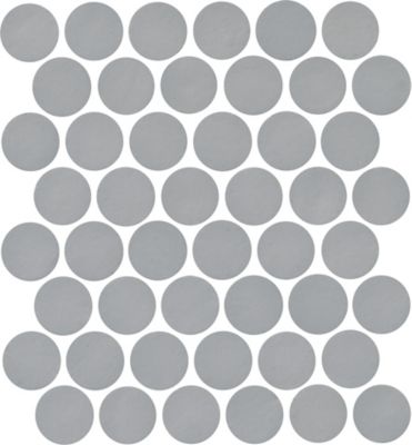Recycled Glass Round Pewter Gray Mosaic Wall and Floor Tile - 2 in.