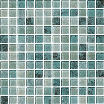 Swell Green Glass Mosaic Wall and Floor Tile - 1 in.