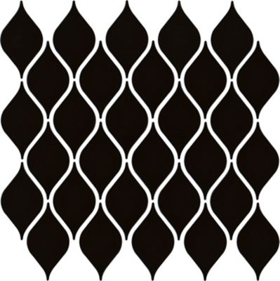 Unwind Black Gloss Porcelain Mosaic Wall and Floor Tile