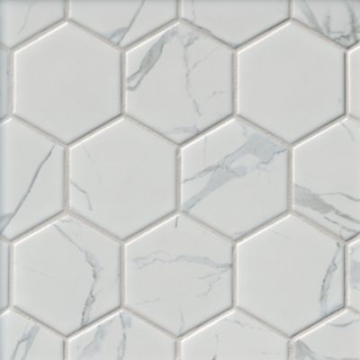 Alti Carrara Matte Porcelain Mosaic Wall and Floor Tile