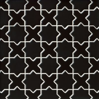 Tangier Black Porcelain Mosaic Wall and Floor Tile