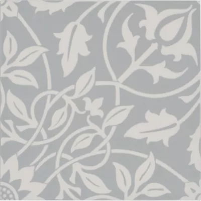 Morris & Co. St. James Pure Cloud Ceramic Wall and Floor Tile - 8