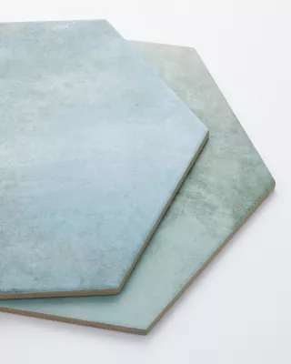 Oasis Aquamarine Hex Porcelain Wall and Floor Tile - 11 x 13 in