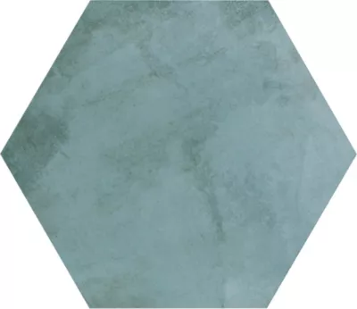 Oasis Aquamarine Hex Porcelain Wall and Floor Tile - 11 x 13 in