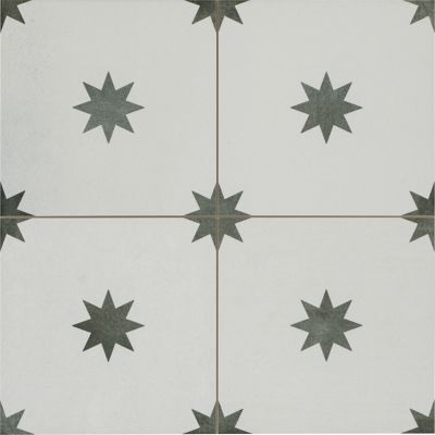 Star White Porcelain Wall and Floor Tile - 17 x 17 in.