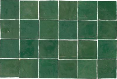 Zellige Shamrock Gloss Ceramic Wall and Floor Tile - 2 x 2 in.