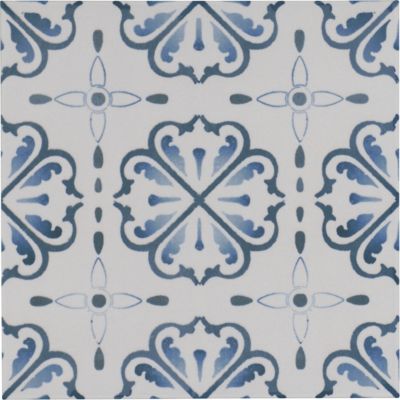 Time Blue Porcelain Wall and Floor Tile - 8 x 8 in.
