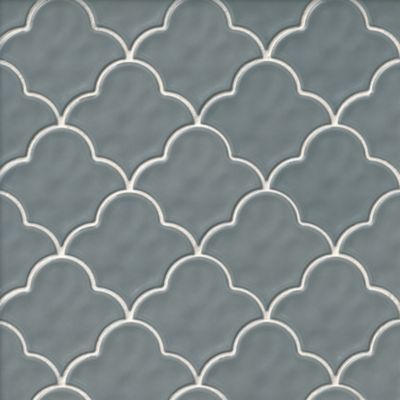 Annie Selke Bloom Vapor Blue Porcelain Wall and Floor Tile Sample