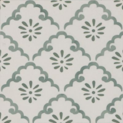 Laura Ashley Coralie Fresh Green Porcelain Wall and Floor Tile - 6 x 6 in.