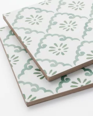 Laura Ashley Coralie Fresh Green Porcelain Wall and Floor Tile - 6