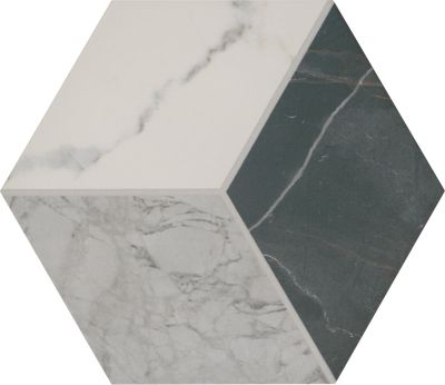 Mix Cold Hex Porcelain Wall and Floor Tile - 8.5 x 10 in.