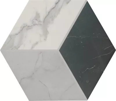 Mix Cold Hex Porcelain Wall and Floor Tile - 8.5 x 10 in. - The