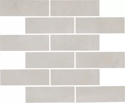Fusion Chalk Matte Porcelain Interlocking Subway Mosaic Wall and