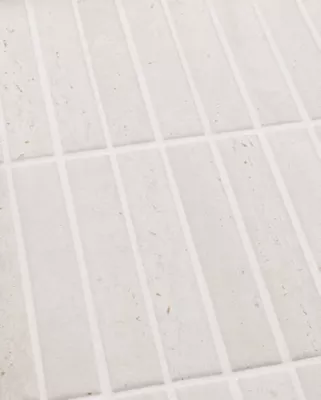 Travstone White Satin Kitkat Ceramic Mosaic Wall and Floor Tile