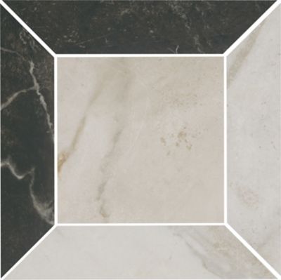 Aurea Quadri Caldo Bianco/Nero/OR Porcelain Wall and Floor Tile - 12 x 12 in.