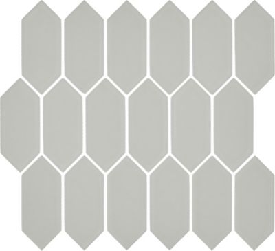 Picket Gris Glossy Porcelain Mosaic Wall and Floor Tile - 2 x 4.5 in.