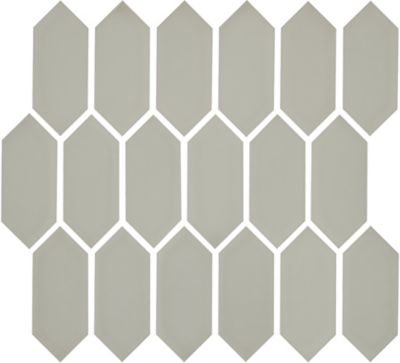 Picket Oatmeal Glossy Porcelain Mosaic Wall and Floor Tile - 2 x 4.5 in.