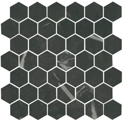 ネイタルデザイン廃盤限定SOMATONG BLACK Scultorea Scott Hex Porcelain Wall and Floor Tile - 2 x 2 in