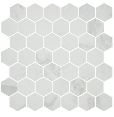 Marble Match Africa Tempesta Polished Porcelain Hexagon Mosaic Wall and Floor Tile - 2 x 2.5 in.