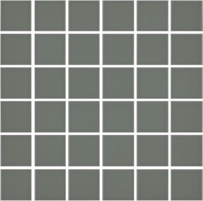 Signature Fog Grey Glossy Porcelain Square Mosaic Wall and Floor Tile - 2 x 2 in.
