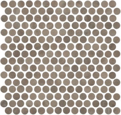 Riviera Matte Recycled Glass Penny Round Mosaic Wall and Floor Tile