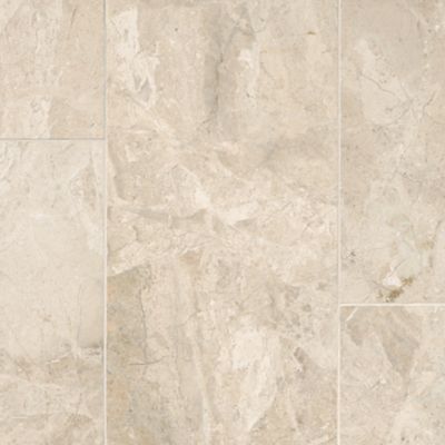 Queen Beige Polished Marble Floor Tile - 12 x 24 in.