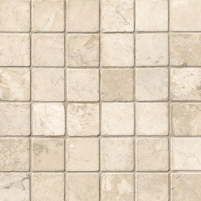 Queen Beige Tumbled Marble Mosaic Wall and Floor Tile - 2 in.