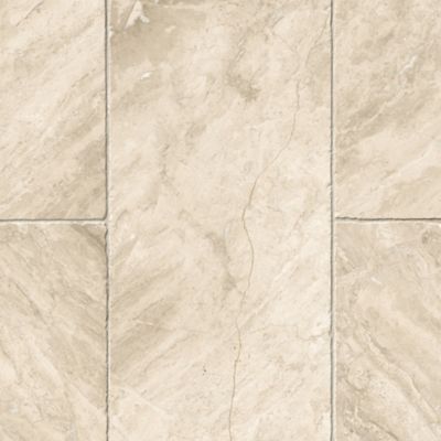 Queen Beige Tumbled Marble Wall and Floor Tile - 12 x 24 in.