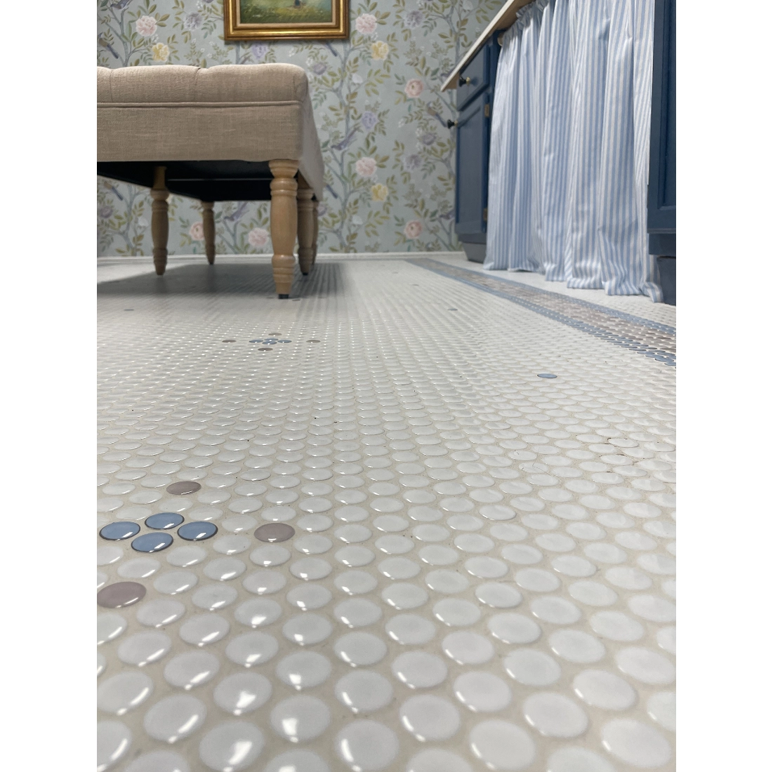 Penny Round Gloss White Porcelain Mosaic Wall and Floor Tile Penny Round Gloss White Porcelain Mosaic Wall and Floor Tile